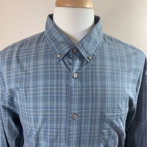 John Varvatos USA Teal Plaid Button Down